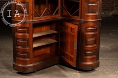 c. 1850 English Mahogany Renaissance Revival Corner Library Cabinet