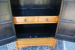 Chinese Antique 2 Drawer 2 Door Bedroom Armoire Wardrobe Cabinet