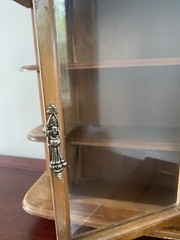 Miniature Wooden CURIO Display Case Cabinet Wall Hanging/Free Standing 3Shelf
