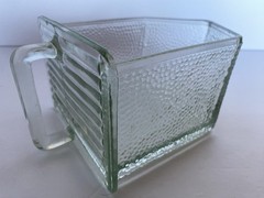 Rare Antique Vintage Large Original Poncet Glass Dry Scoop for Hoosier Cabinet