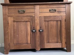 Antique Wood Country Farmhouse Cupboard Step Back Cabinet Hutch Primitive