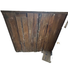 Primitive 2pc Step Back Wall Cupboard Blue & Green Patina Pickup 61103