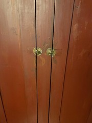 American 1800’s Cupboard Cabinet 2 DOOR 1 inside DRAWER ORIGINAL RED WASH PAINT