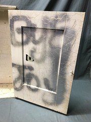 VTG Shabby 19X26 Wood Wall Mounted Medicine Cabinet Chic Old Cupboard 1225-25B