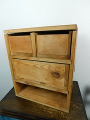 MCM Craftsman Made Danish Modern Wood Mini Chest 3 Drawer Table Top Cabinet HOT!