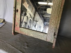 Antique Shabby Pink Wood Medicine Cabinet Vintage Mirror Chic Old 616-23B