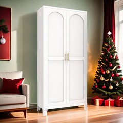 71” 2 Shapely Doors Cabinet, Metal Storage Cabinet with Doors