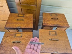 Library Bureau Sole Makers Tiger Oak File Cabinet Parts Side Back Tag Drawers