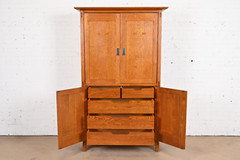 Stickley Mission Oak Arts & Crafts Media Armoire Cabinet