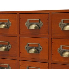 16 Drawers Tabletop Library Card Catalog Cabinet Vintage Apothecary Storage Box