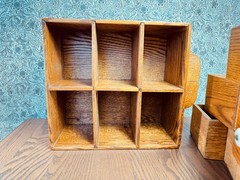 Antique Oak Wood Spice Cabinet Apothecary Chest Primitive Farm Rustic Kitchen
