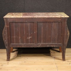 French inlaid commode furniture dresser marble top Louis XV style 20th century