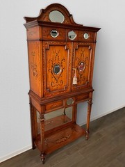 English 19th Century Edwardian Style Painted Satinwood & glass Cabinet