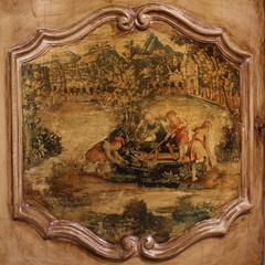 Venetian sideboard furniture lacquered painted wood cabinet antique style 900
