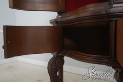 L73153: Vintage French Renaissance Carved Walnut China Cabinet
