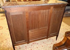 Marble Top French Ormolu Kingwood Inlaid Marquetry Vitrine Attributed To Linke