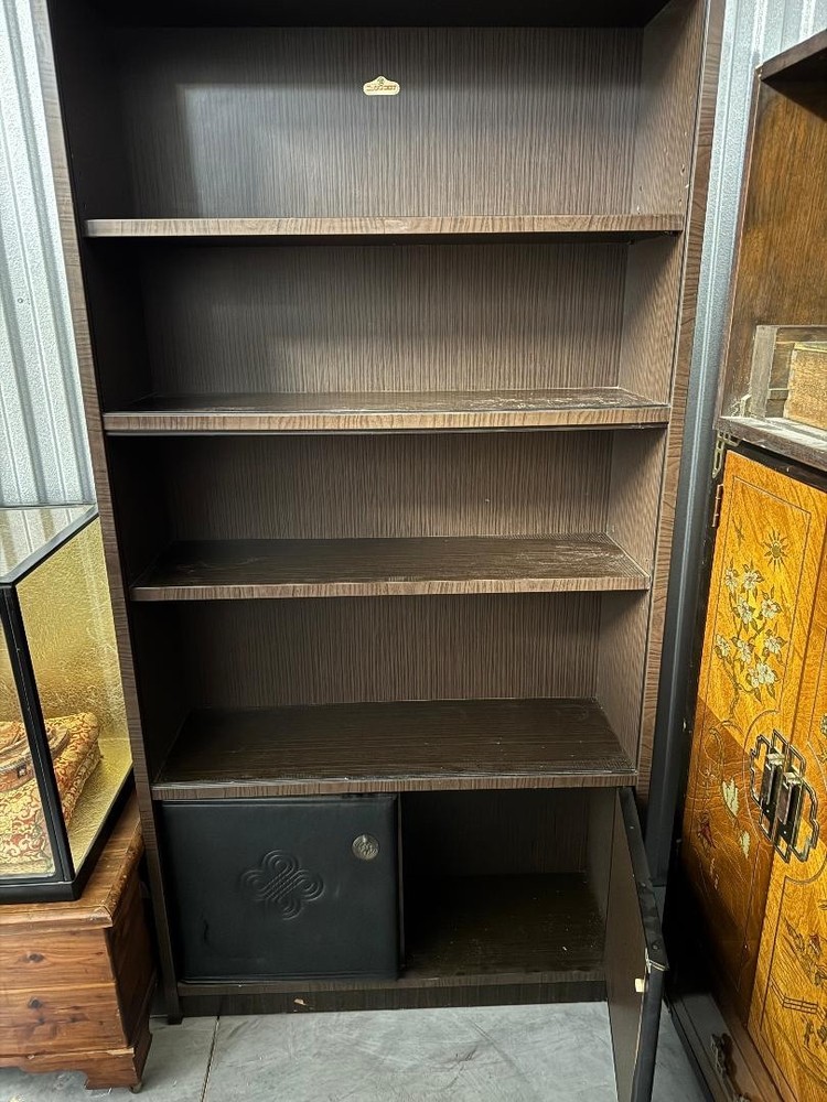 Vintage Glass Sliding Door Hutch / Display Cabinet