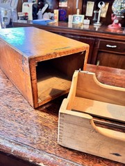Shaw Walker Oak Antique File card drawer, single drawer 14″ 3″x5″card