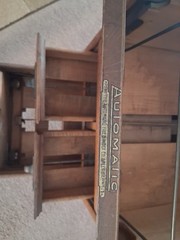 Rare Antique File Cabinet Tilt Open top Index Card drawers Paneled Sides Casters