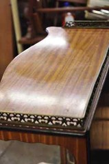 Antique French Louis XV Style Petite Curio Etagere with Satinwood Inlay & Mirror