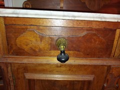 Antique Victorian Marble Top Wash Stand w/ Backsplash and Towel Bars 1875-1899