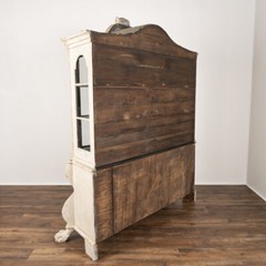 Antique White Painted Rococo Display Cabinet