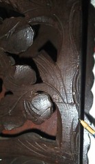 ANTIQUE VICTORIAN GERMAN BLACK FOREST CARVED LADY WOOD WALL SHELF RACK HOLDER A+