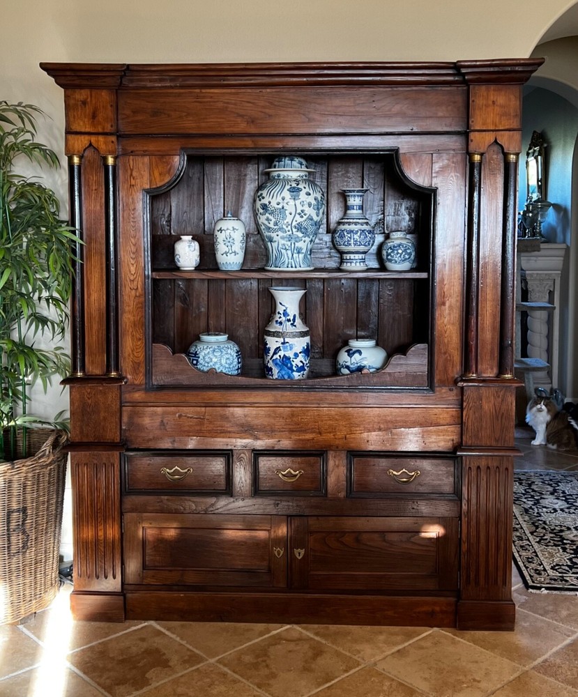 Gorgeous Antique English Oak Display Cabinet, circa 1800’s