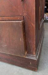 ANTIQUE Burl Walnut DENTIST CABINET/Armoire-Multi-DRAWER-Mirrored DOORS-19th C