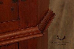 Antique American Pine Two-Part Paneled Door Corner Cupboard