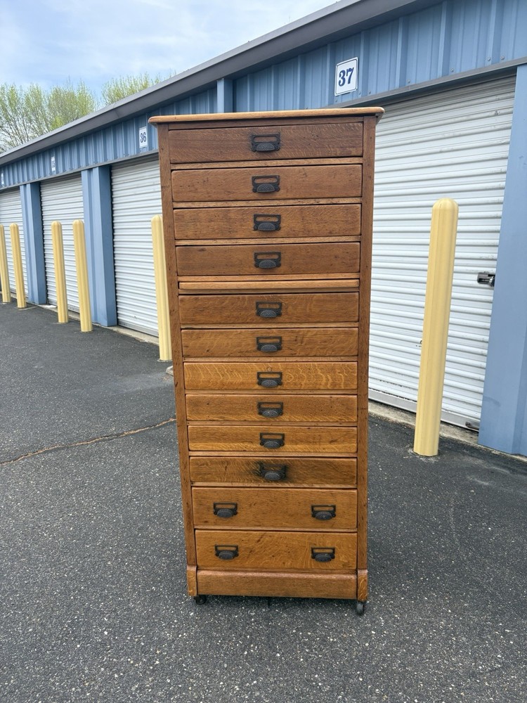 Antique Quarter Sawn Oak Catalog Cabinet