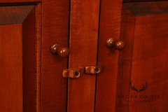 Tiger Maple Custom Step Back Hutch With Upper Open Shelving