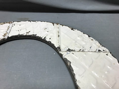 Decorative Salvage Tin Ceiling 16″ Patchwork White Metal VTG Letter Q 1791-24B
