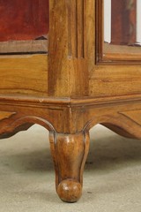 Vintage European Beveled Glass Wood Vitrine