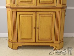 L56916: Primitive Style Paint Decorated Corner Cabinet Cupboard