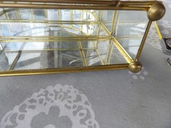 Vintage brass & glass cabinet for tabletop or wall 12″ tall