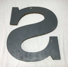 Decorative Salvaged Tin Ceiling 17″ Patchwork Mix Color Metal Letter S 1597-23B