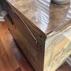 Vintage Drexel Heritage Hollywood Regency Chinoiserie Cream Bar Cabinet
