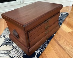 Antique Apothecary Wooden Cabinet Box with Multiple drawers Brass Hardware