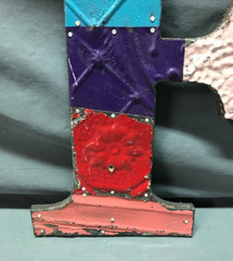 Decorative Salvaged Tin Ceiling 12″ Patchwork Mix Color Letter F Metal 357-25B
