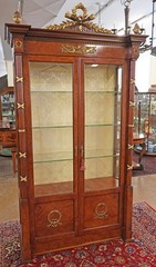 Italian Made French Empire Style Glass Door China Curio Display Cabinet