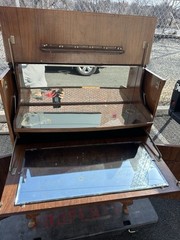 Vintage Mid-Century Modern Cherry Wood Bar Cabinet