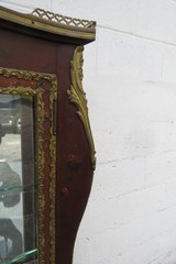 French Late 1800s Hand Painted Vitrine Display Curio Cabinet Cupboard 6078