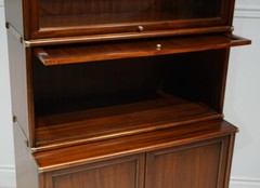 Full Wall Barrister stacking bookcase unit showcase Mahogany wood with glass