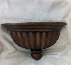 1970’s Hand Carved Georgian Regency Style English Oak Wall Bracket/Shelf