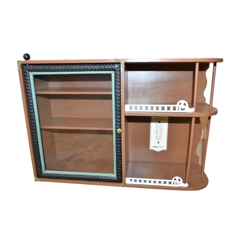 Vintage Victorian Medicine Wall Curio Cabinet