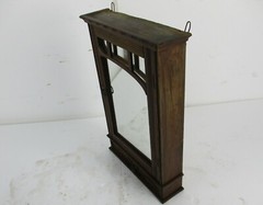 Kitchen Medicine Apothecary Bathroom Cabinet Glass Ornate Carved Wood Vintage