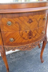 French Early 1900s Carved Inlaid Vitrine Display Curio Cabinet Cupboard 5667