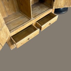 Vintage Irish Scrubbed Pine Cabinet