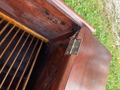 Antique Mahogany Wood Music Cabinet Record Cabinet Side Table